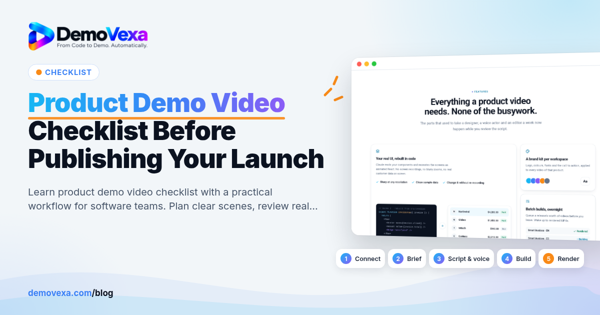 Product Demo Video Checklist Before Publishing Your Launch
