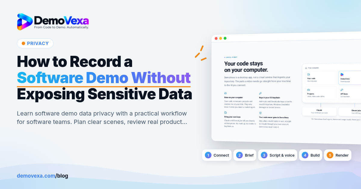 How to Record a Software Demo Without Exposing Sensitive Data